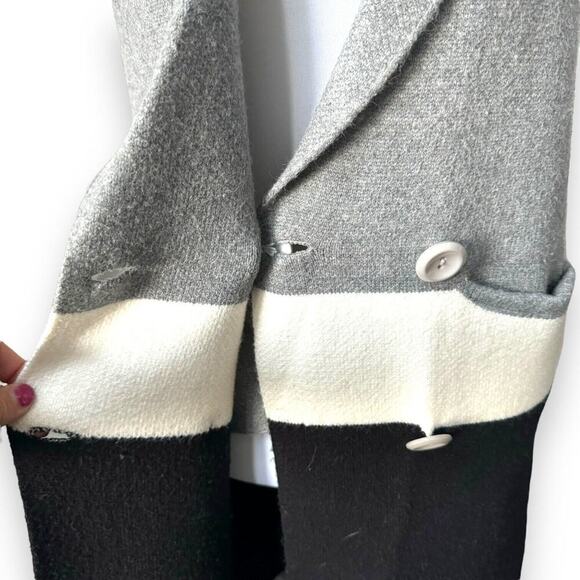 Baciano By Bacci Womens Vest Coat Dress Gray Acrylic Blend Double Breasted M - Picture 7 of 11
